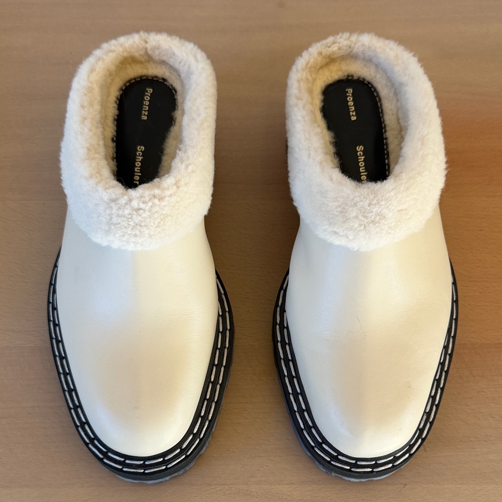Proenza Schouler Lug Soled Shearling Mules size 38
